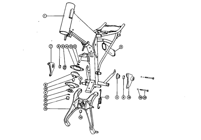 Cuadro, montaje del motor, burro